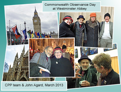Montage of CPP team attending Commonwealth Observance at Westminister Abbey