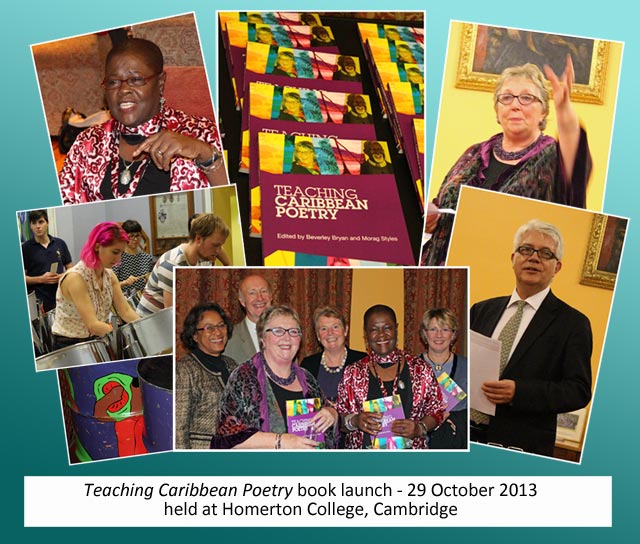 Montage of images from Teaching Caribbean Poetry book launch on 29 Oct 2013